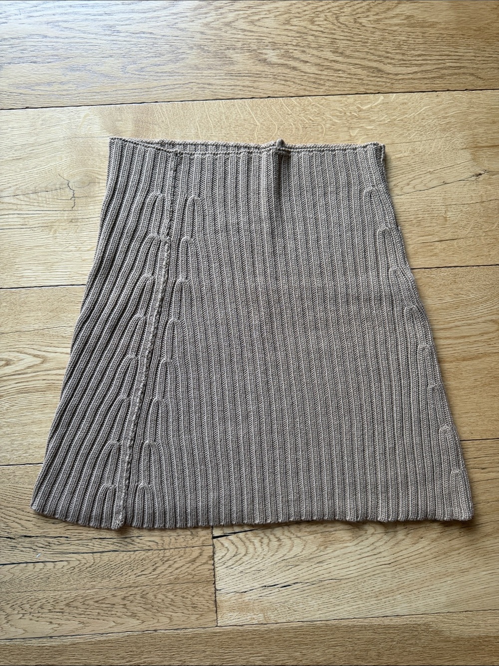 Knit Ribbed Wrap in Camel